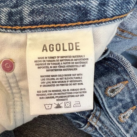 AGOLDE 90's Pinch Waist High Rise Straight Jeans - Size 27 in Navigate - Picture 6 of 8